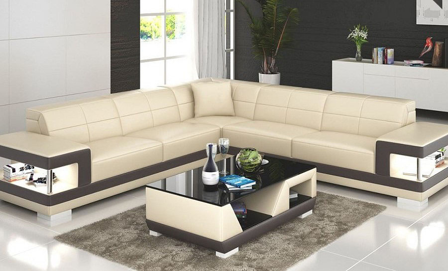 Kevlar - L - Leather Sofa Lounge Set